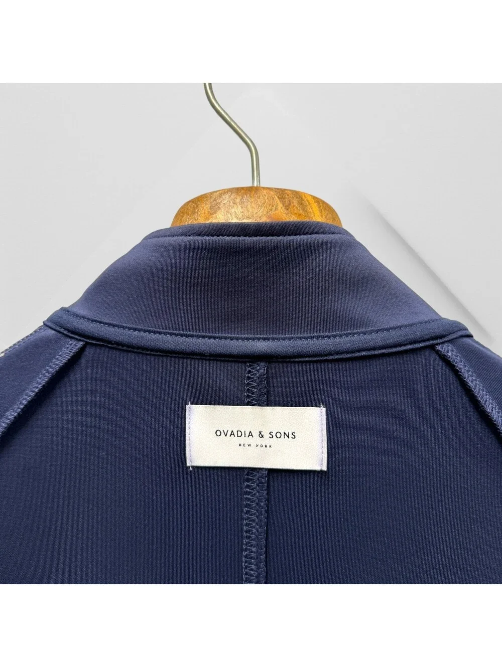 Ovadia & Sons Men's Blue & White Striped Full-Zip Long-Sleeve Jacket Sweater M